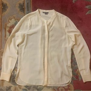 VINCE ivory silk blouse